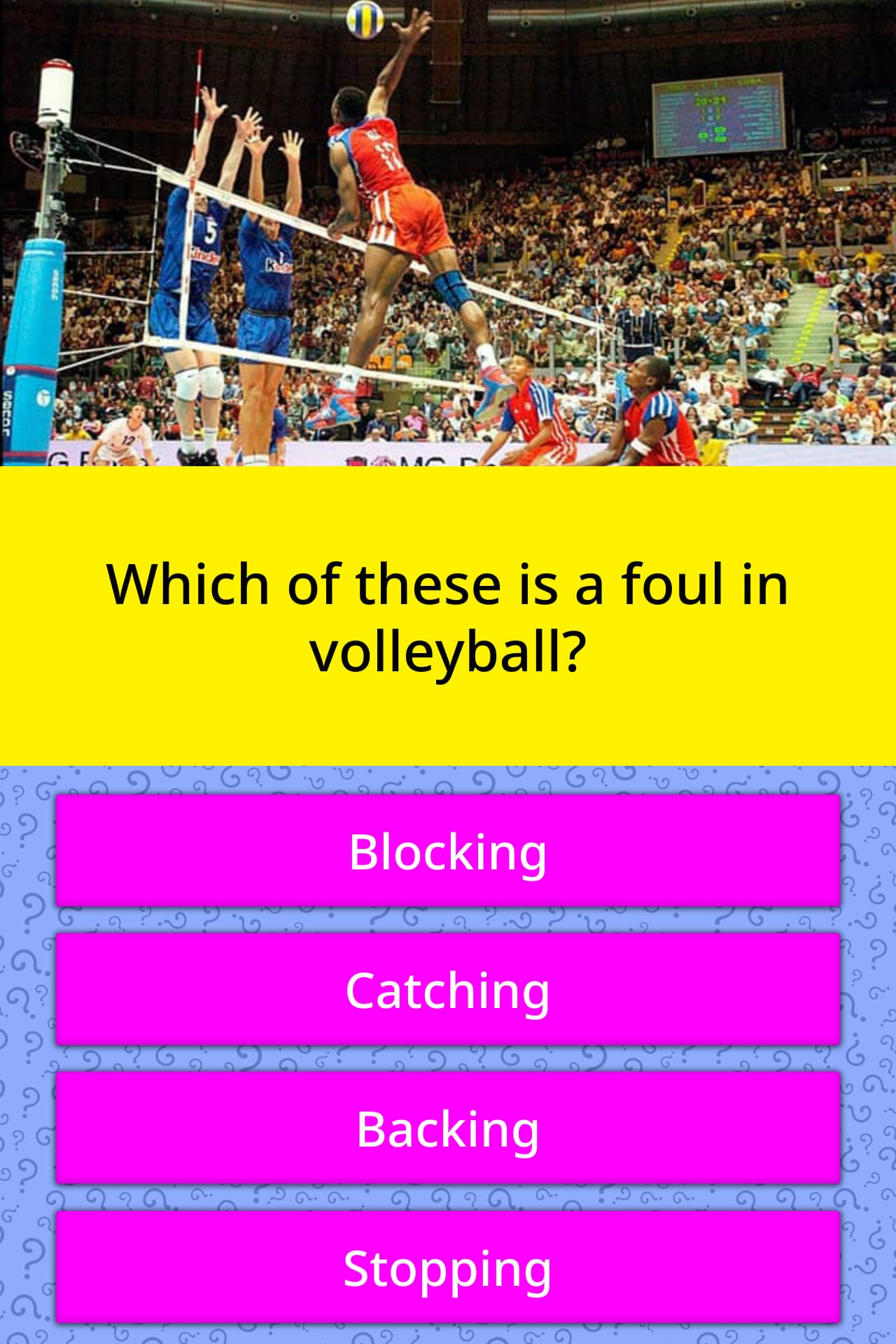 Which Of These Is A Foul In Volleyball Trivia Answers QuizzClub