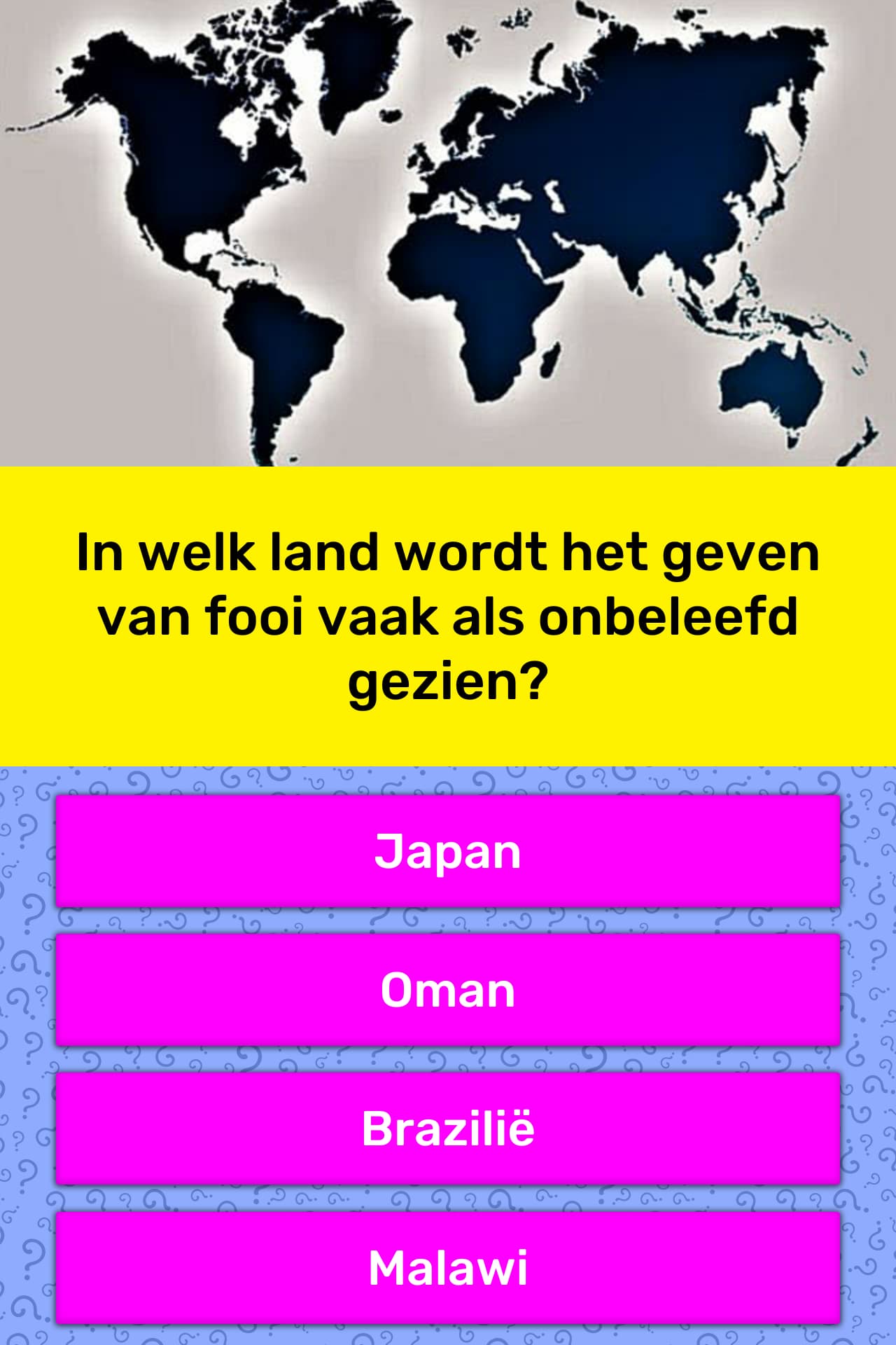 In welk land wordt het geven van... Trivia Antwoorden In welk land wordt het geven van... Trivia Antwoorden