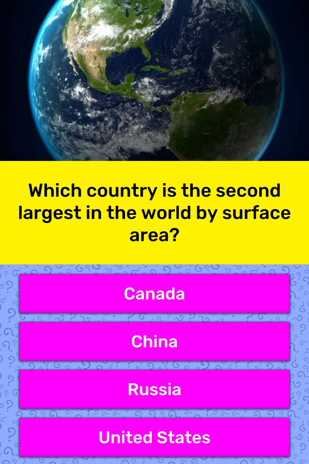 Which Country Is The Second Largest Trivia Questions QuizzClub