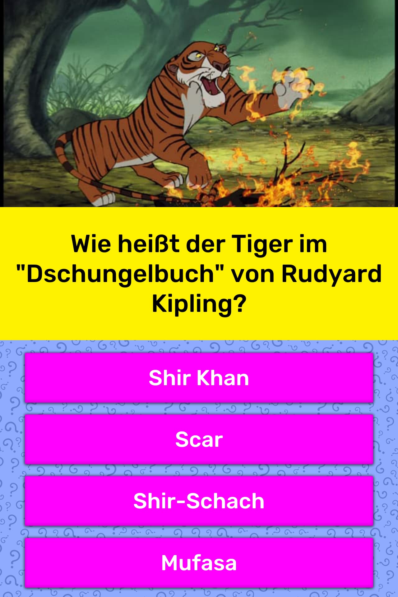 Wie heißt der Tiger im... QuizAntworten