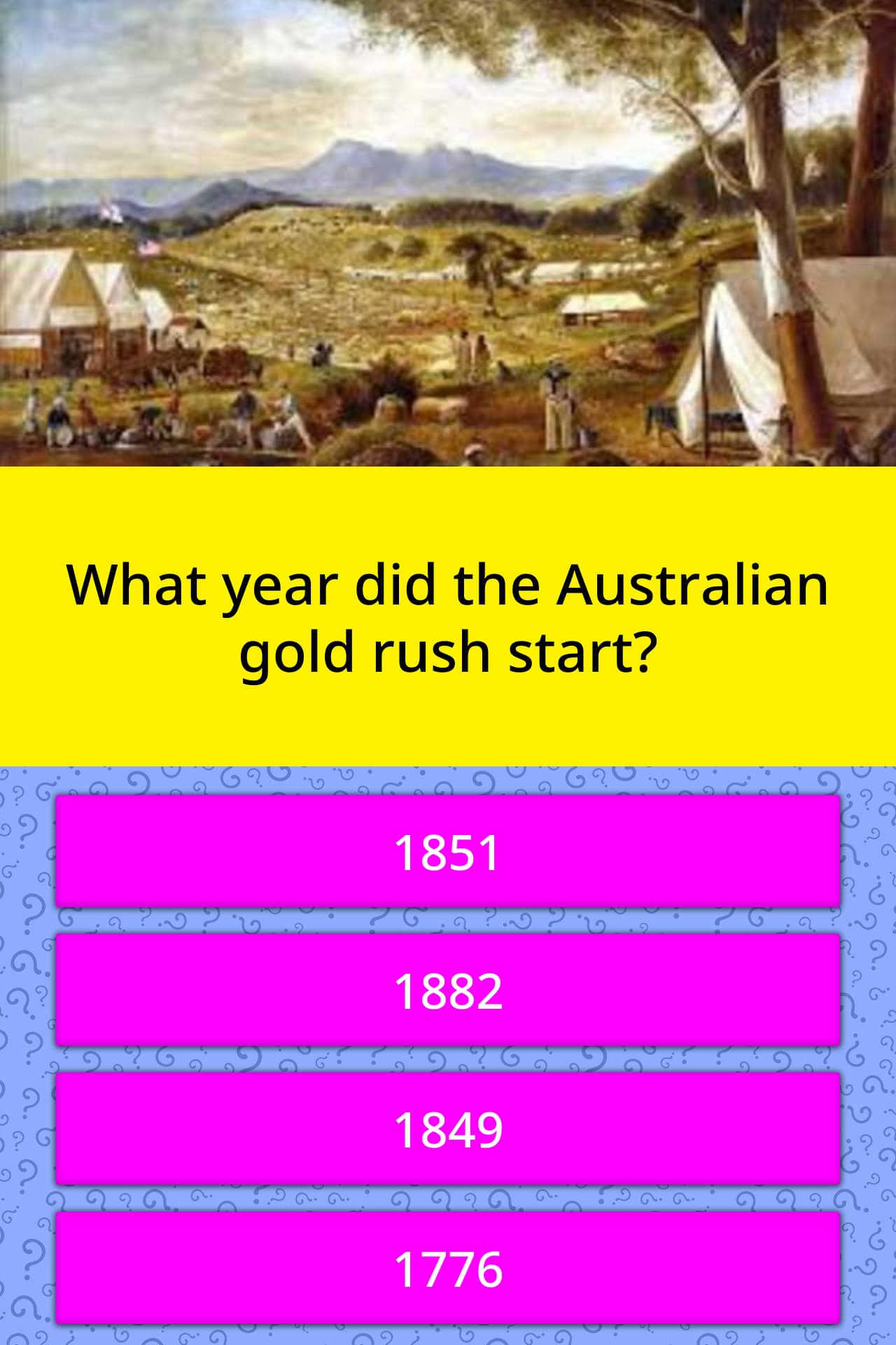 What Year Did The Australian Gold Trivia Answers Quizzclub