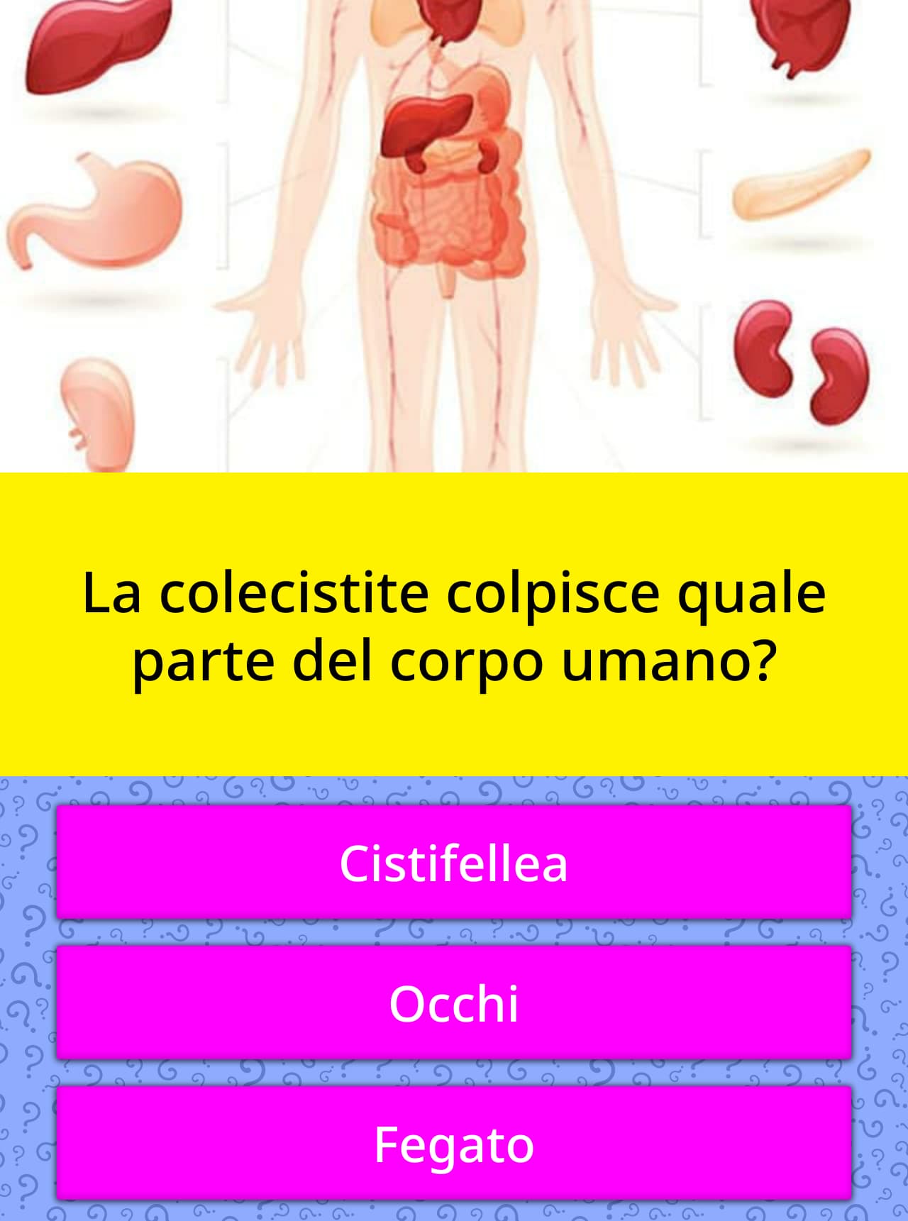 la colecistite colpisce quale parte risposte alle domande