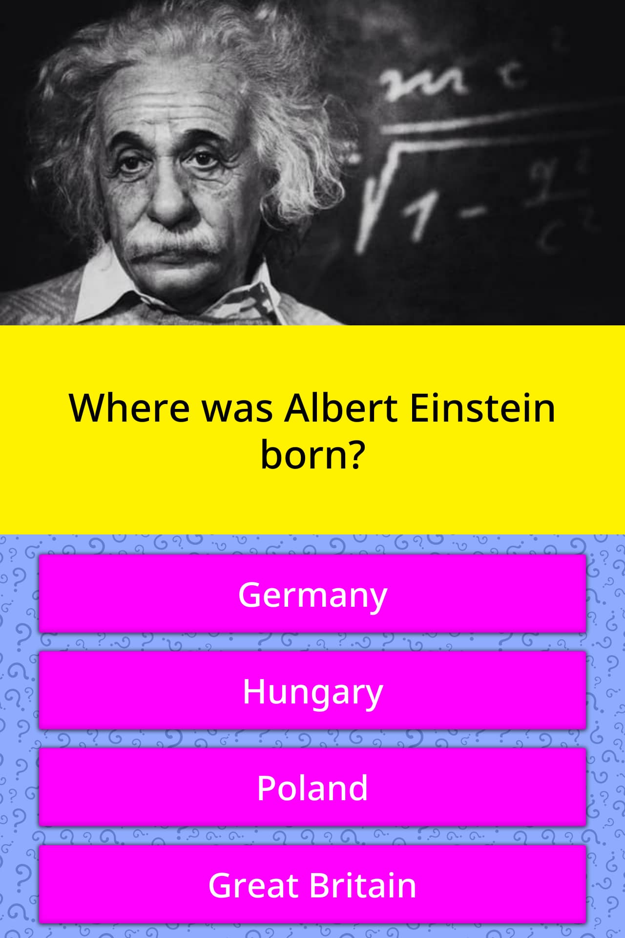 Where Was Albert Einstein Born Trivia Questions Quizzclub 0850