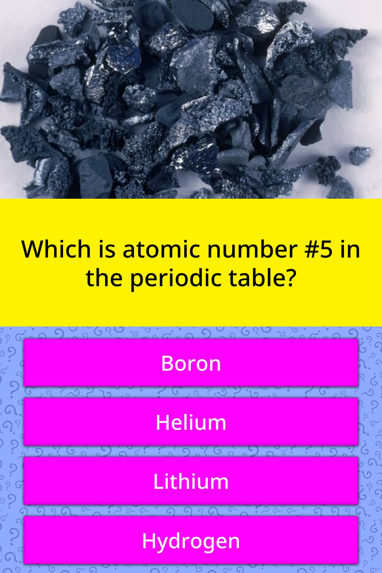 which-is-atomic-number-5-in-the-trivia-answers-quizzclub