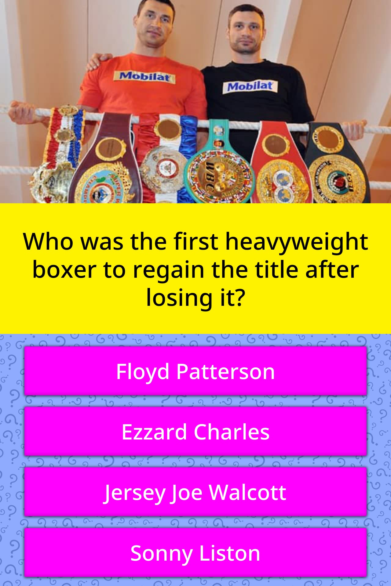 First heavyweight boxer to regain title