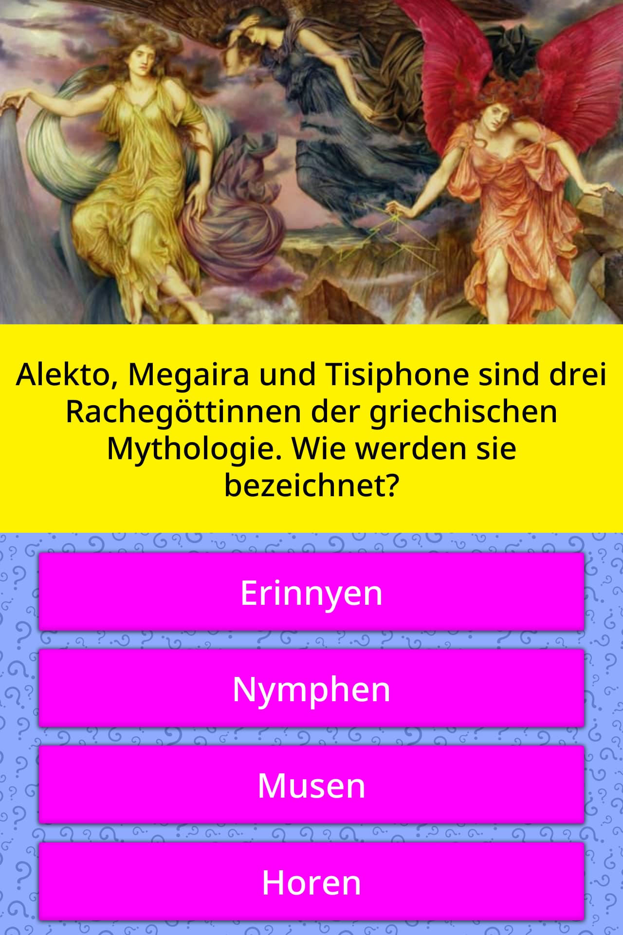 Alekto Megaira Und Tisiphone Sind Quiz Antworten Quizzclub