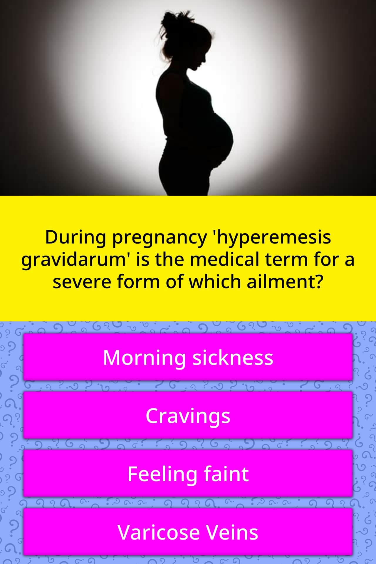During pregnancy 'hyperemesis... Trivia Answers