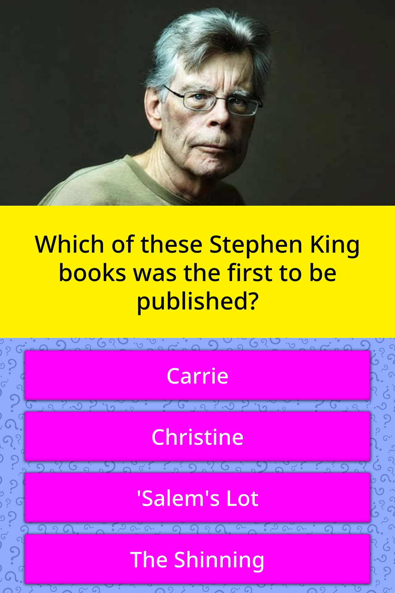 Which Of These Stephen King Books Trivia Questions QuizzClub