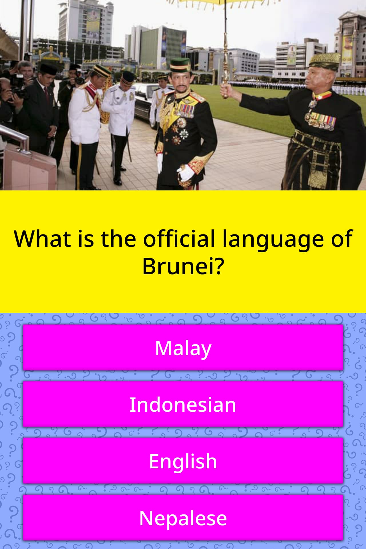 What Is The Official Language Of Brunei Trivia Answers Quizzclub