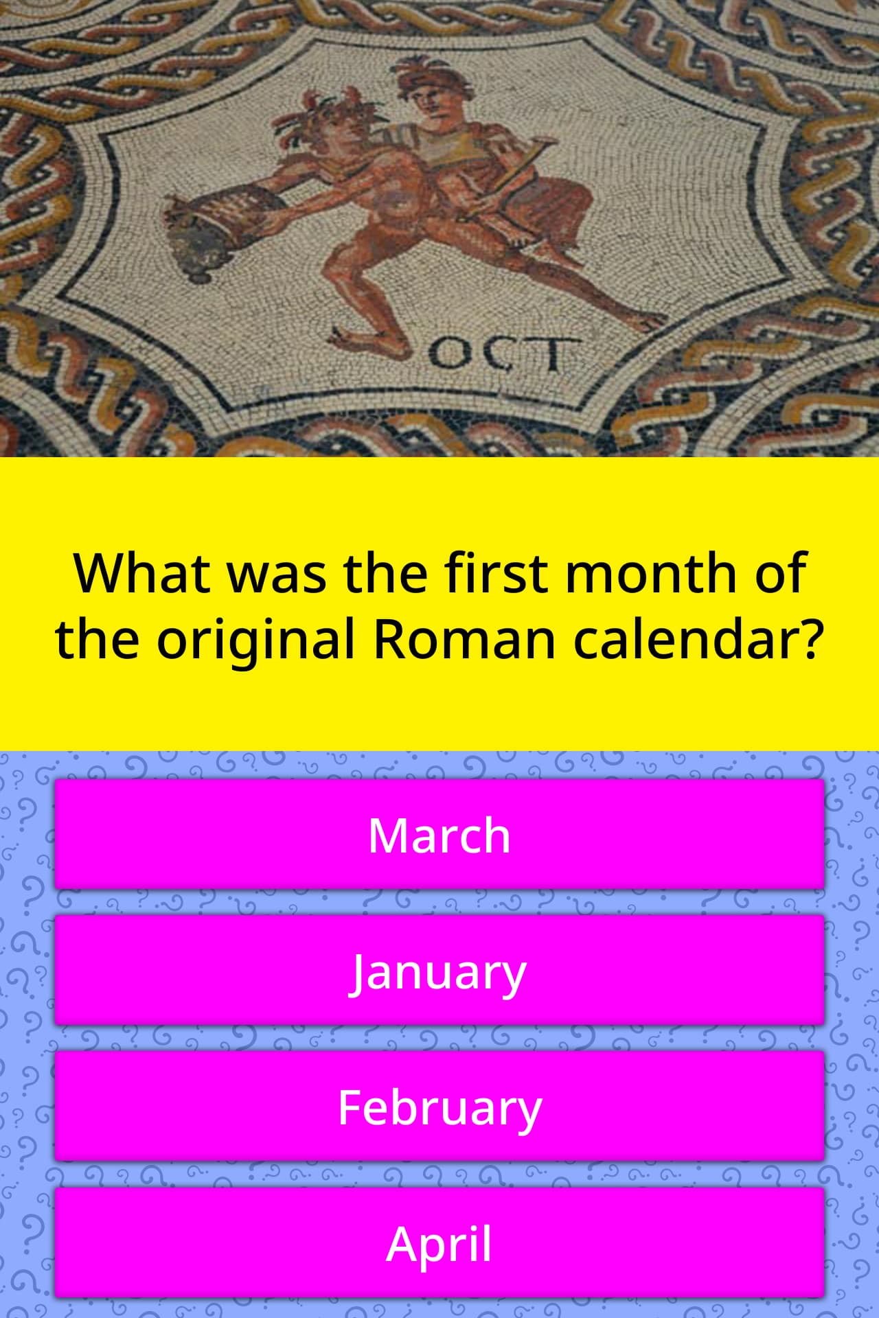 What was the first month of the... Trivia Questions