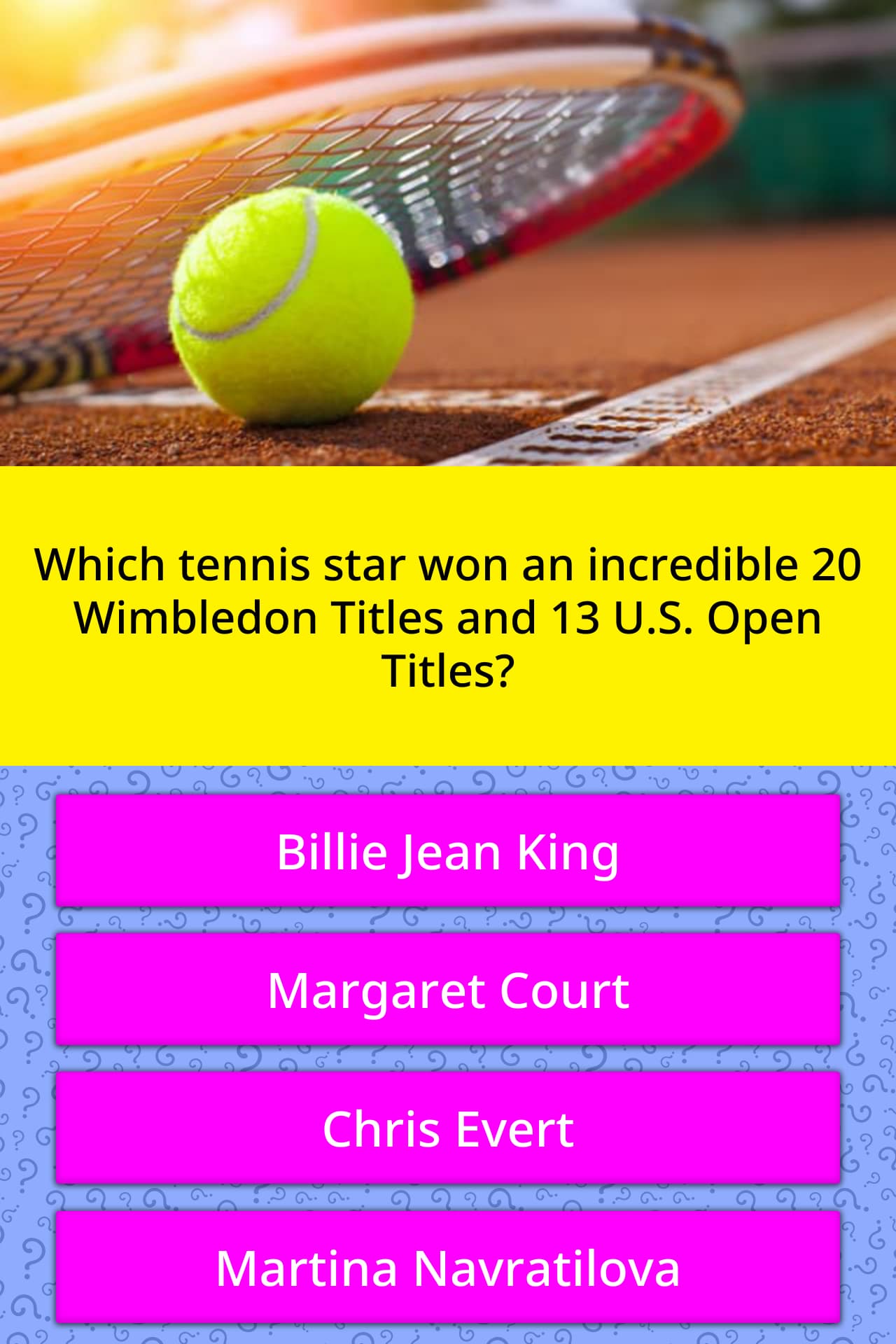 Which Tennis Star Won An Incredible Trivia Questions QuizzClub
