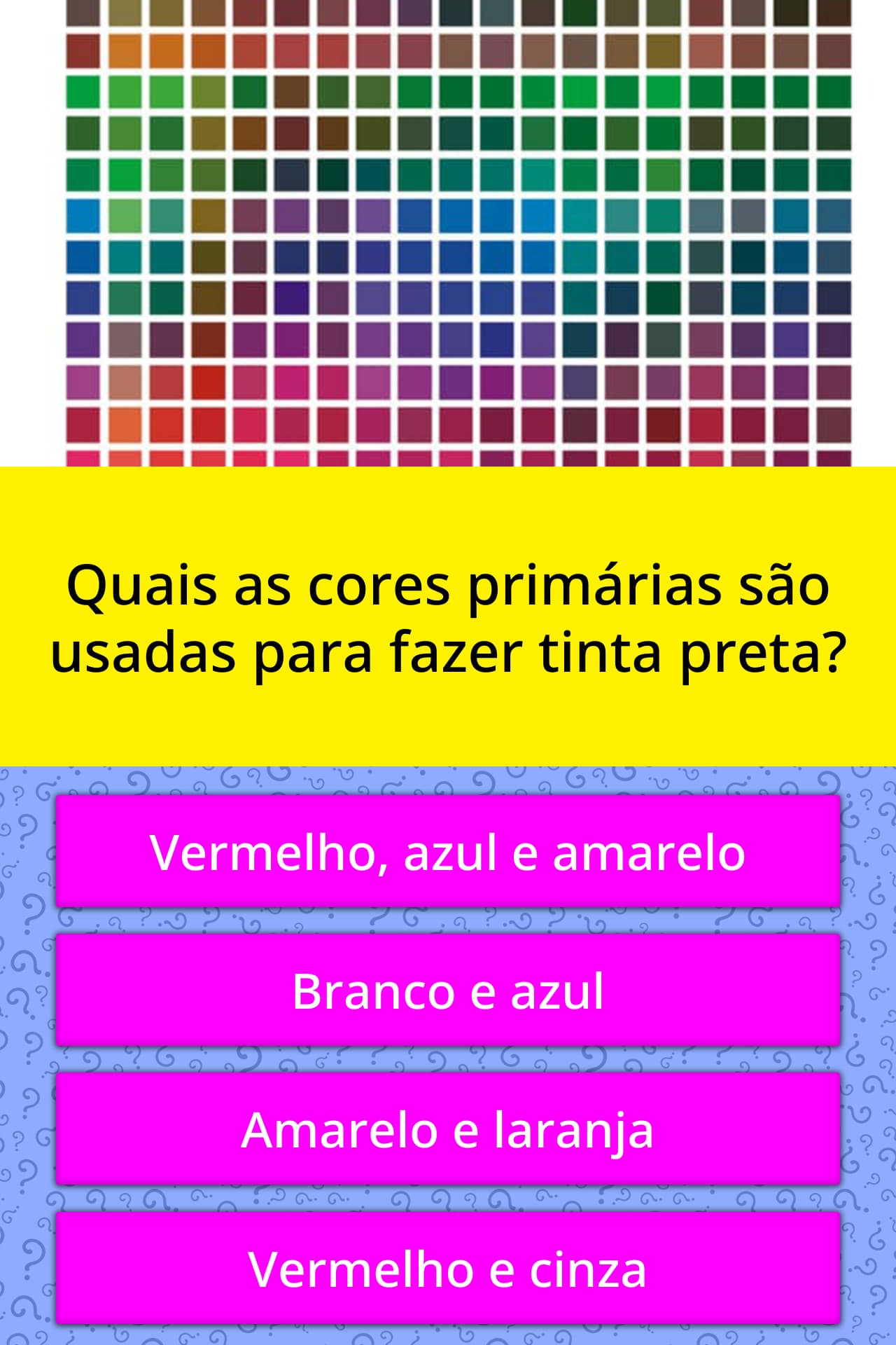 Quais as cores primárias são usadas...