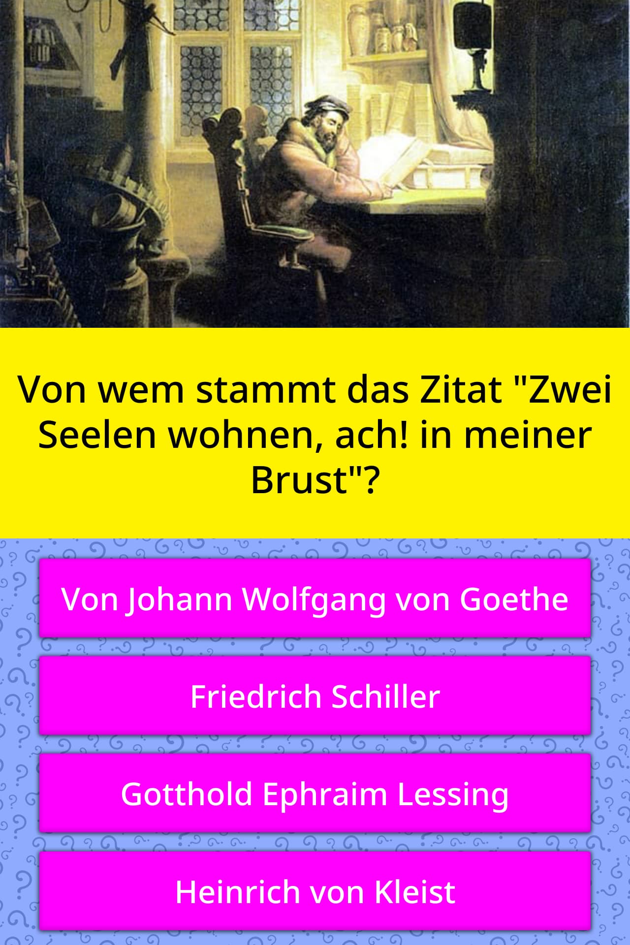 Von wem stammt das Zitat "Zwei... QuizAntworten