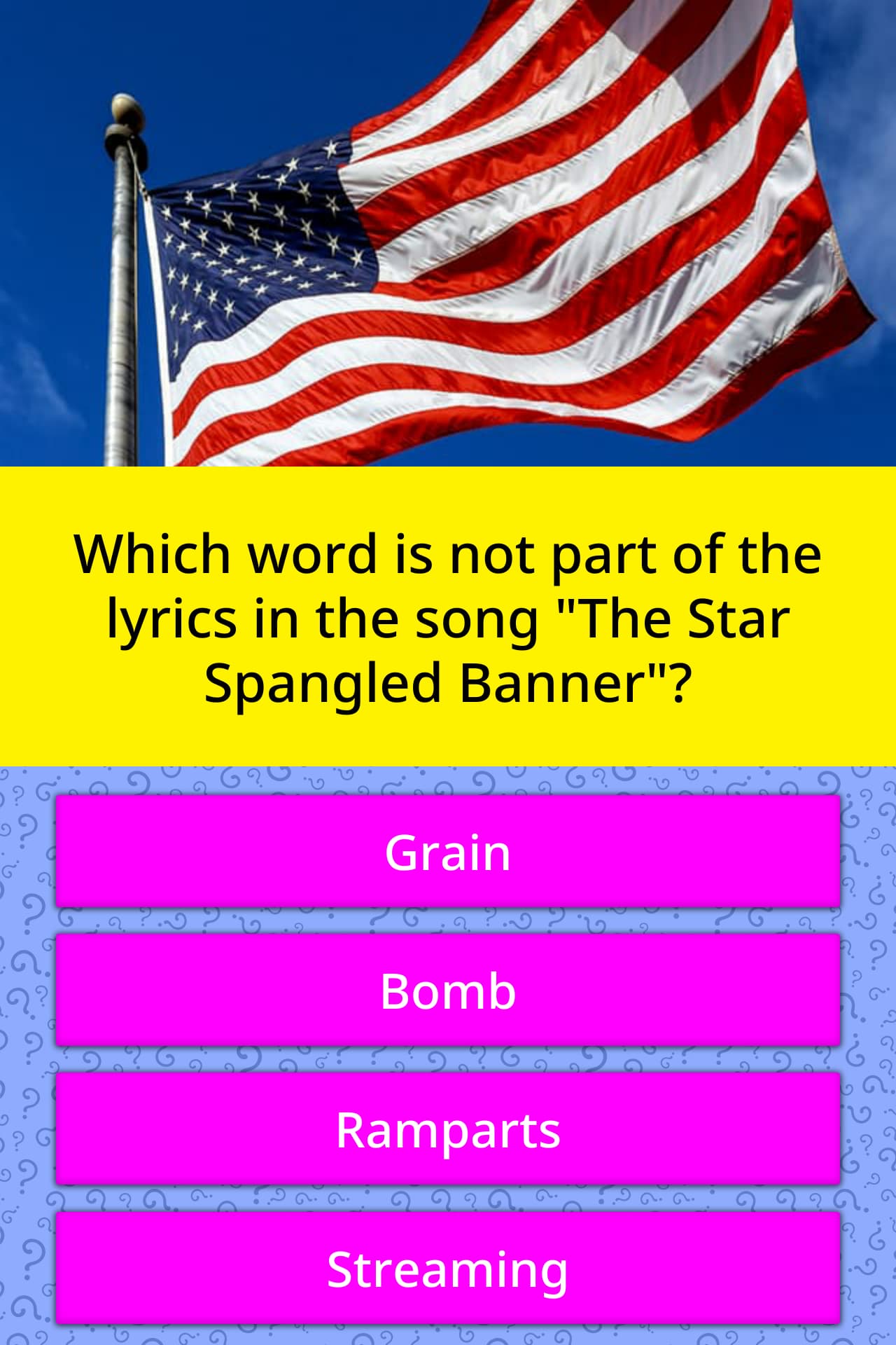 Which Word Is Not Part Of The Lyrics Trivia Answers Quizzclub