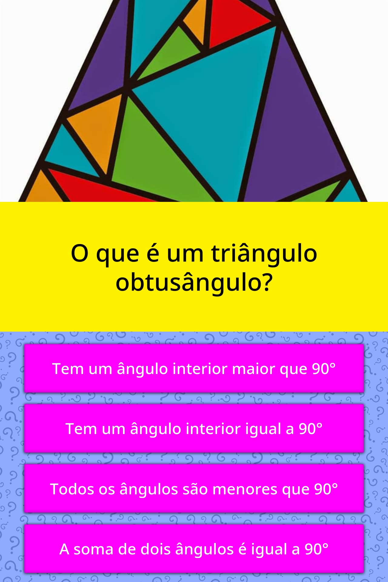 Nesse Quadro O Triângulo Obtusângulo é O