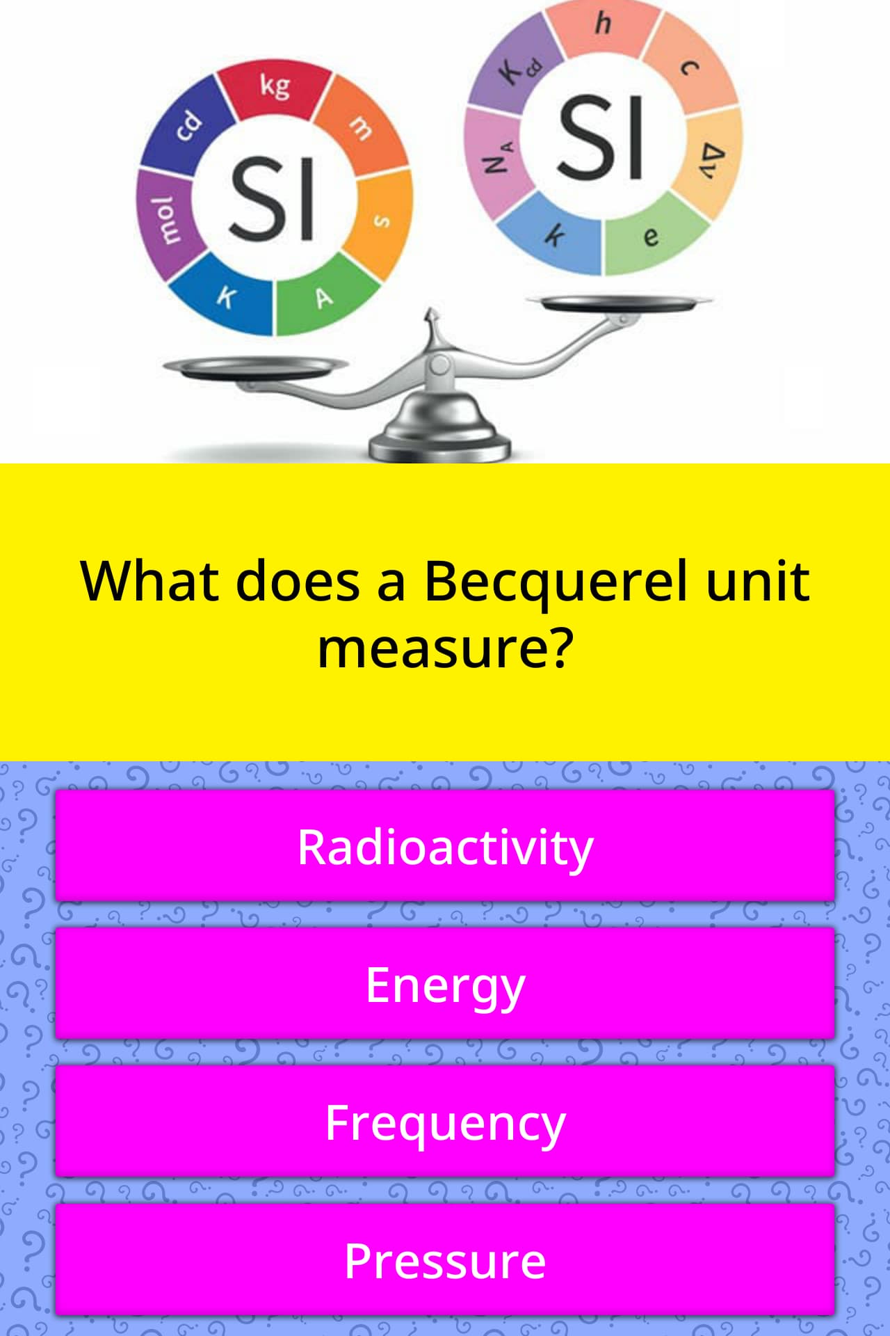 What Does A Becquerel Unit Measure Trivia Answers Quizzclub