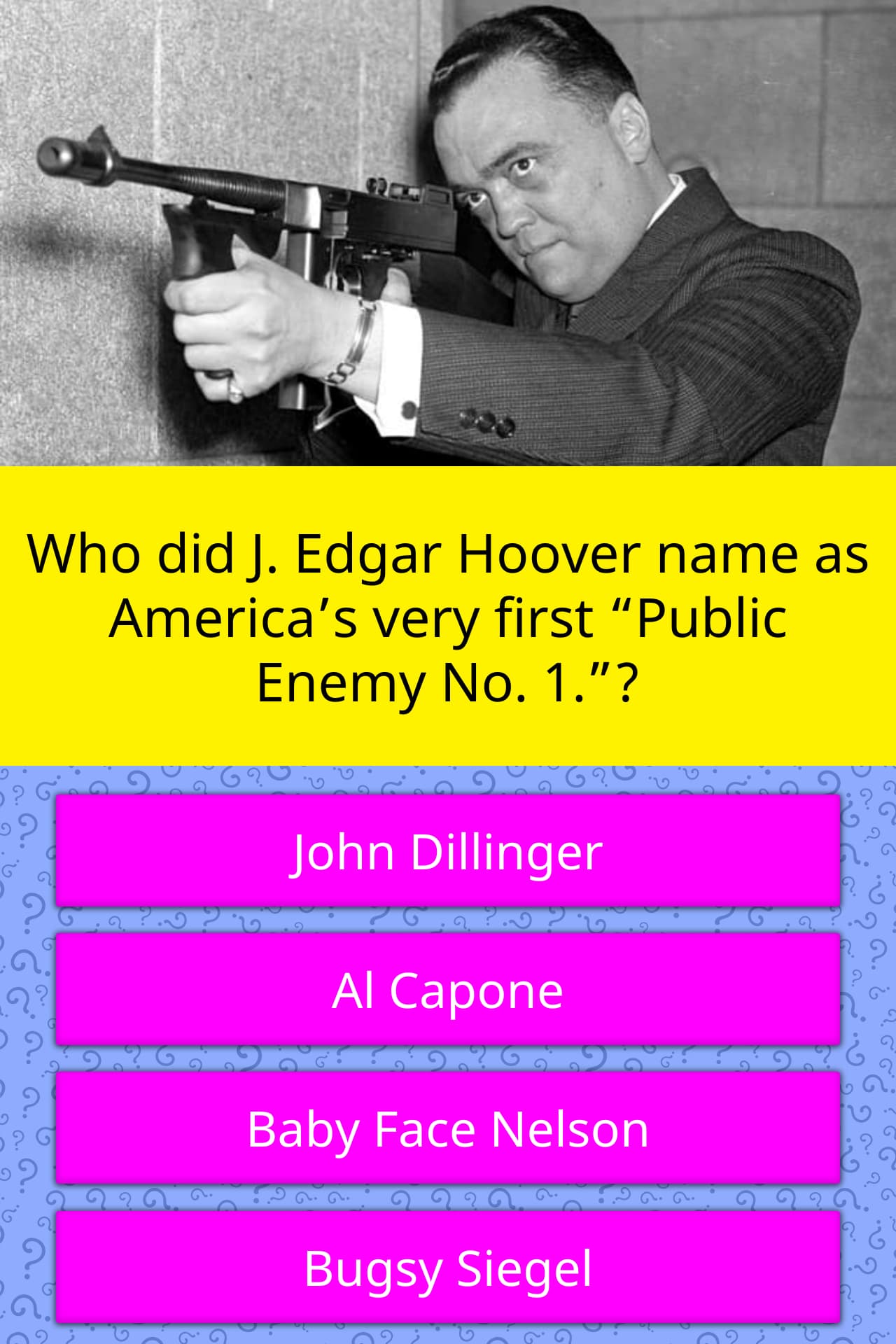 Who did J. Edgar Hoover name as... Trivia Questions
