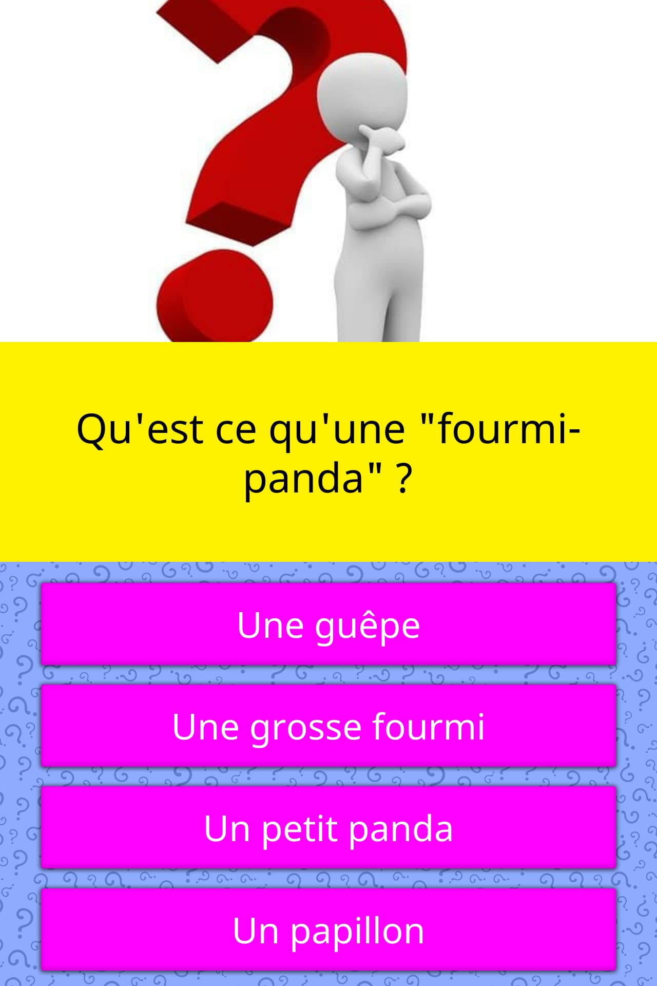 Qu Est Ce Qu Une Fourmi Panda Reponses Au Questionnaire