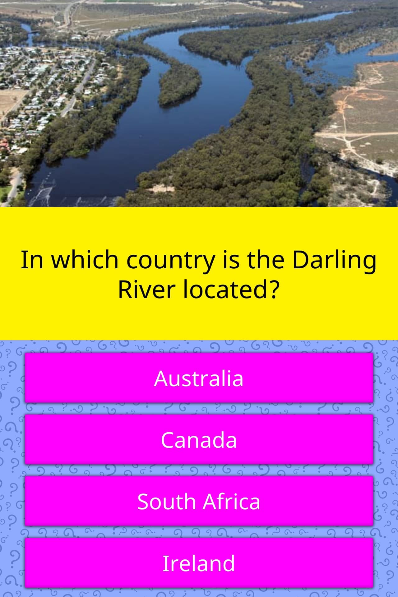 In Which Country Is The Darling Trivia Answers QuizzClub