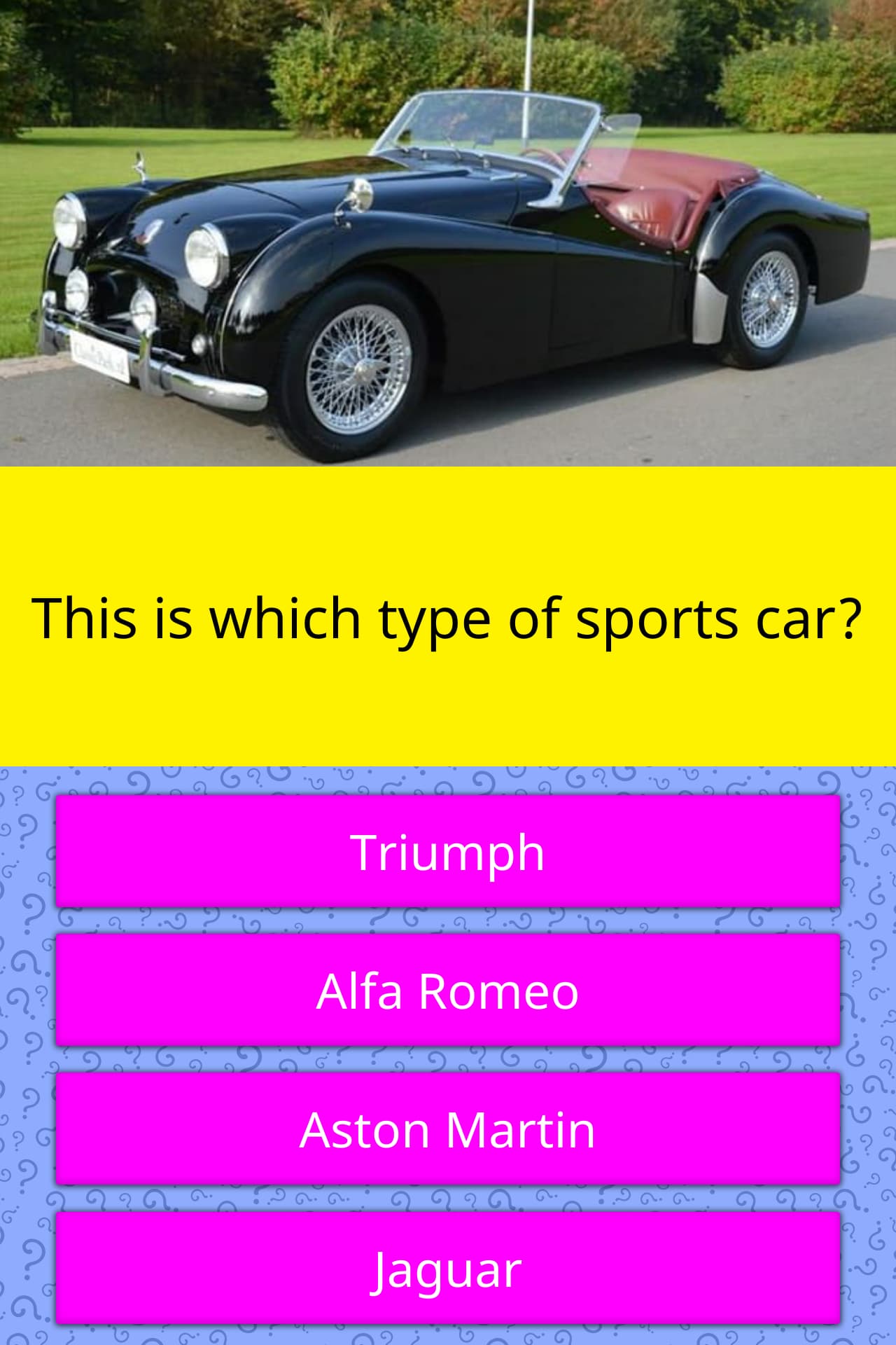 This is which type of sports car? | Trivia Questions | QuizzClub