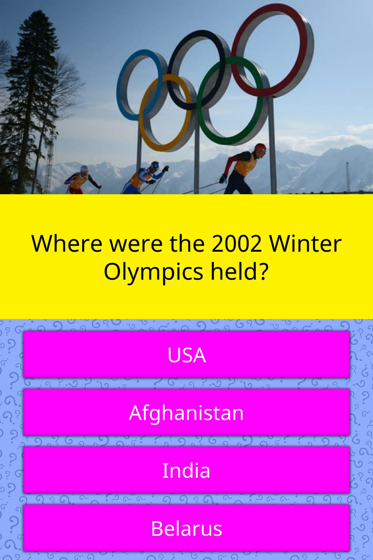 Where were the 2002 Winter Olympics... Trivia Answers