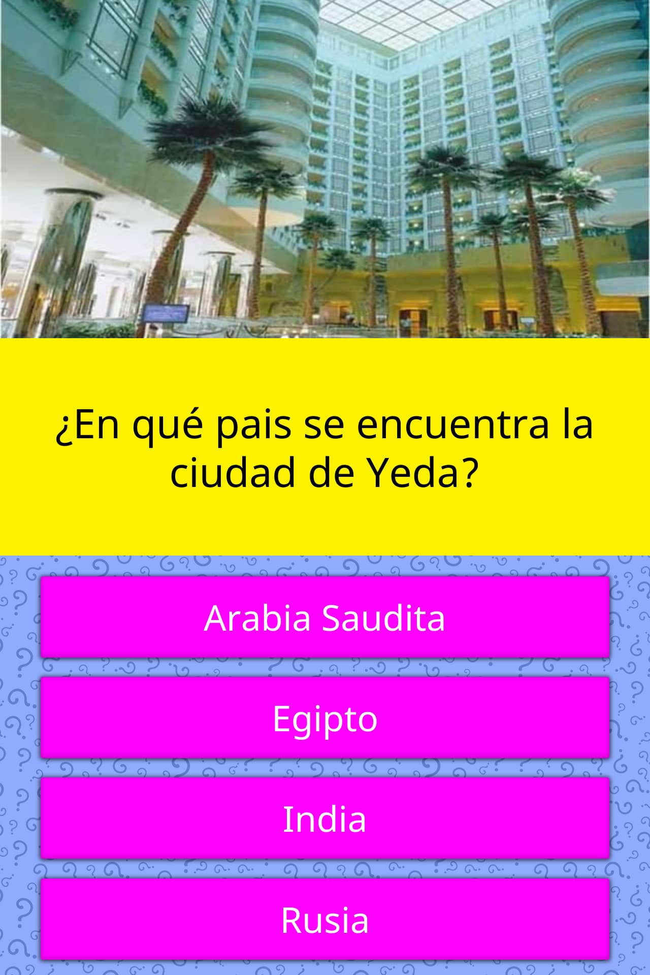 ¿En qué pais se encuentra la ciudad... La respuesta de Trivia