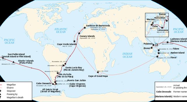History Trivia Question: Who was the first navigator to sail around the world?