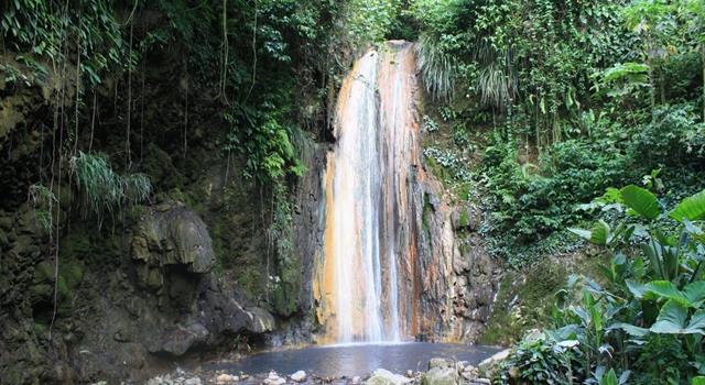 Geography Trivia Question: The Diamond Waterfall is a major tourist attraction on which Caribbean island?