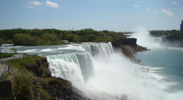 History Trivia Question: The flow of water over Niagara Falls was completely stopped for several months in what year?