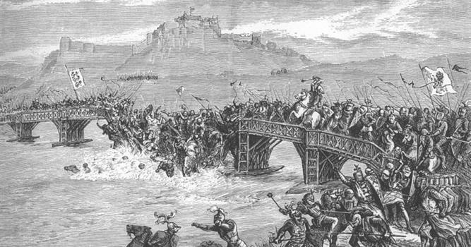 История Вопрос: В каком году произошла знаменитая битва на Стерлингском мосту, во время которой шотландцы под предводительством Уильяма Уоллеса наголову разбили англичан?