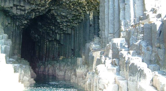 Nature Trivia Question: Fingal's Cave in Scotland is lined with columns of what type of rock?