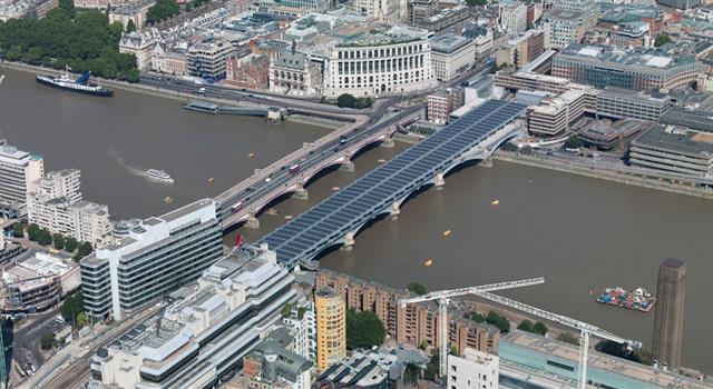 Geography Trivia Question: Which London train station is the only one to have entrances on both sides of the Thames?