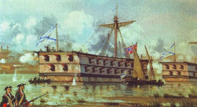История Вопрос: Как называлось артиллерийское парусно-гребное судно, применявшееся в качестве плавучей батареи (появились во 2-й половине XVII века и использовались до конца XVIII века)?