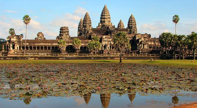 Geography Trivia Question: The Angkor Wat Temple is featured on what Asian country's flag?