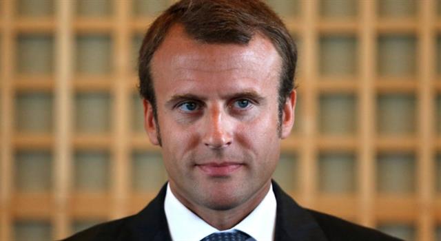 History Trivia Question: Who took the office of President of France on May 14, 2017? He is in the picture.