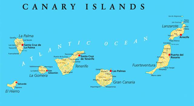 Geography Trivia Question: Which of the Canary Island's name translates to 'strong winds'?