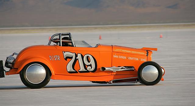 Geography Trivia Question: What is the name of the salt flats where the land speed records were broken?