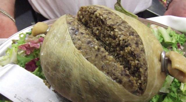 Culture Trivia Question: Authentic Scottish haggis was banned in the US in 1971 because it contained what?