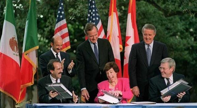 Historia Pregunta Trivia: ¿En qué año se firmó el Tratado de Libre Comercio de América del Norte conocido por sus siglas en español como TLCAN y en inglés como NAFTA?