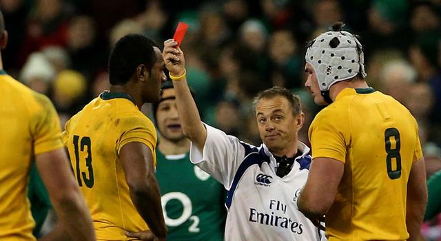 Sport Trivia Question: As of 2017, how many players have received a red card (sent off from the field of play) in all of the Rugby World Cup tournaments?
