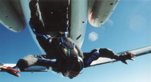 History Trivia Question: In order to safely skydive from a 727 aircraft what has to be removed from the aircraft?