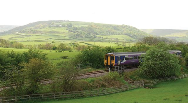 Geography Trivia Question: The Esk Valley railway line runs from Middlesbrough to which Yorkshire seaside town in England?