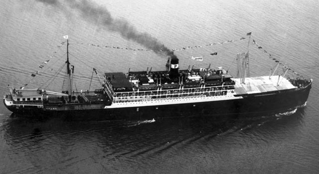 History Trivia Question: The SS Ancon became the first ship to do what?