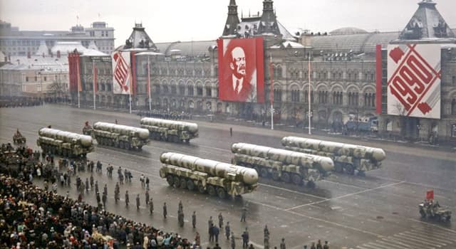 History Trivia Question: What incident occurred at the 1990 October Revolution Parade in Moscow?