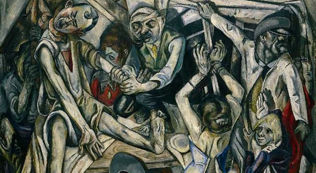 Cultuur Trivia Vraag: Welk conflict toont Max Beckmann in het schilderij "Die Nacht"?