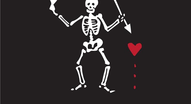 pirate flag skeleton stabbing heart