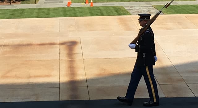 History Trivia Question: Which branch of the US military guard the 'Tomb of the Unknown Soldier' in Arlington, Virginia?