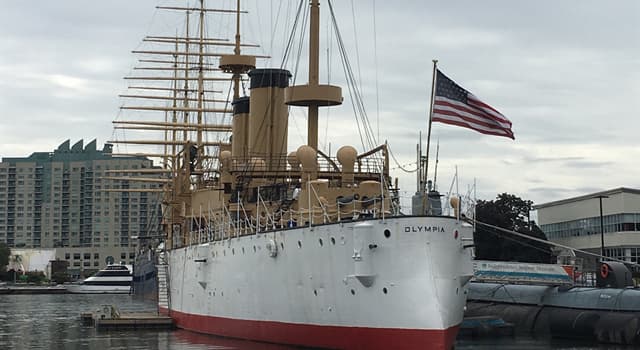 History Trivia Question: The USS Olympia was a United States Navy ship that was used during which wars?