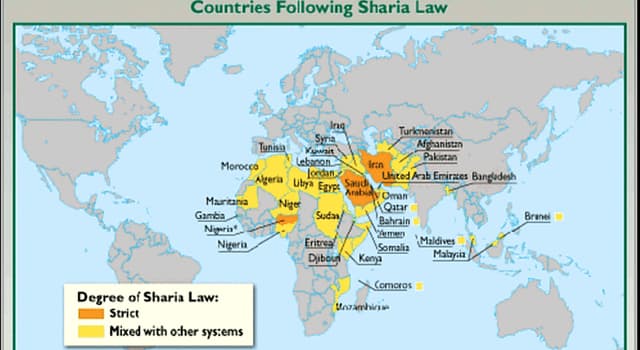 Society Trivia Question: As of 2019, how many countries have their judicial systems based on Sharia law?