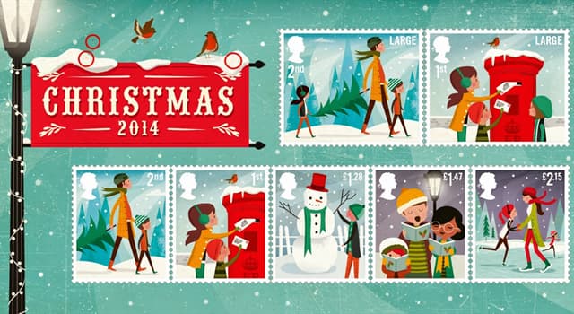 Culture Trivia Question: In which country did the first Christmas stamp appear?